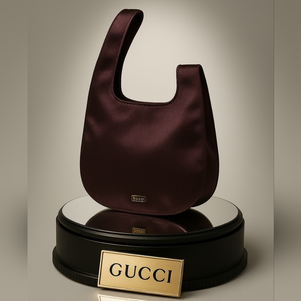 GUCCI RARE VINTAGE Satin Knot Mini Hobo Evening Bag~ Tom Ford Era $650 COA incl